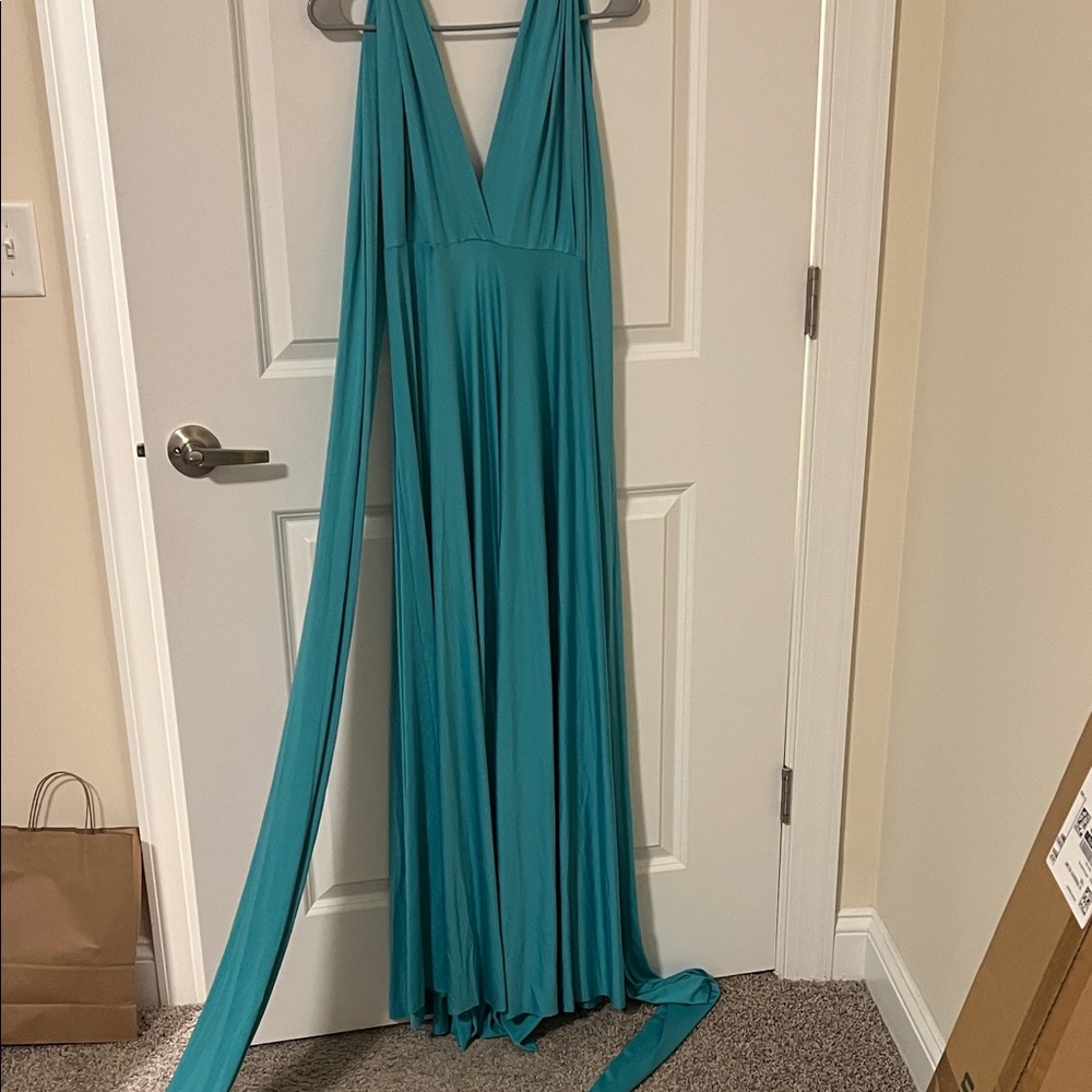 Elegant Teal Maxi Dress Versatile Bridesmaid Convertible